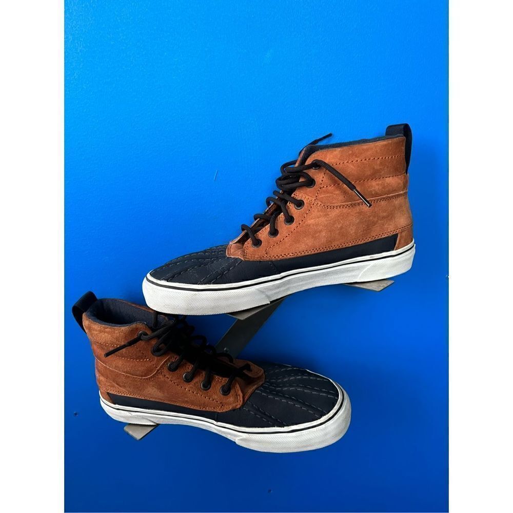 Vans Off the Wall Sk8 Hi Brown Skateboard Shoes Mens Sz 9.5 High Top Skate 72145